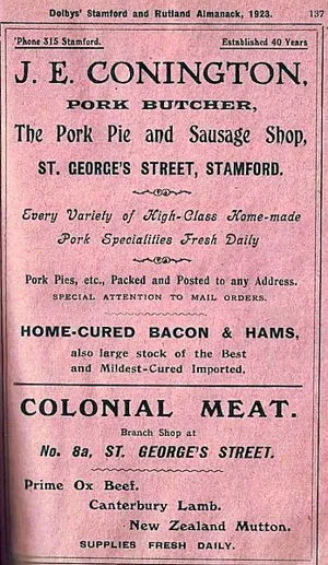 J E Conington Advert 1923